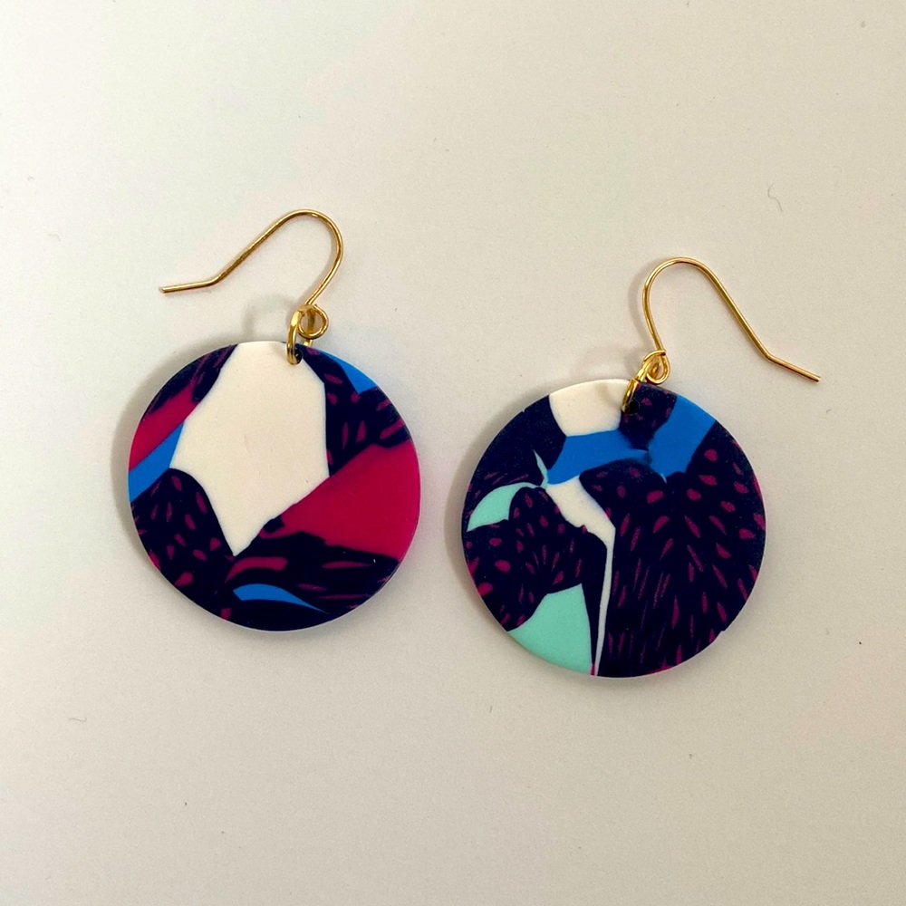 Polymer Clay Asymmetrical Earrings